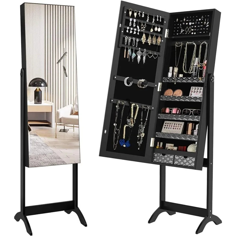 Adjustable Mirror Jewelry Cabinet