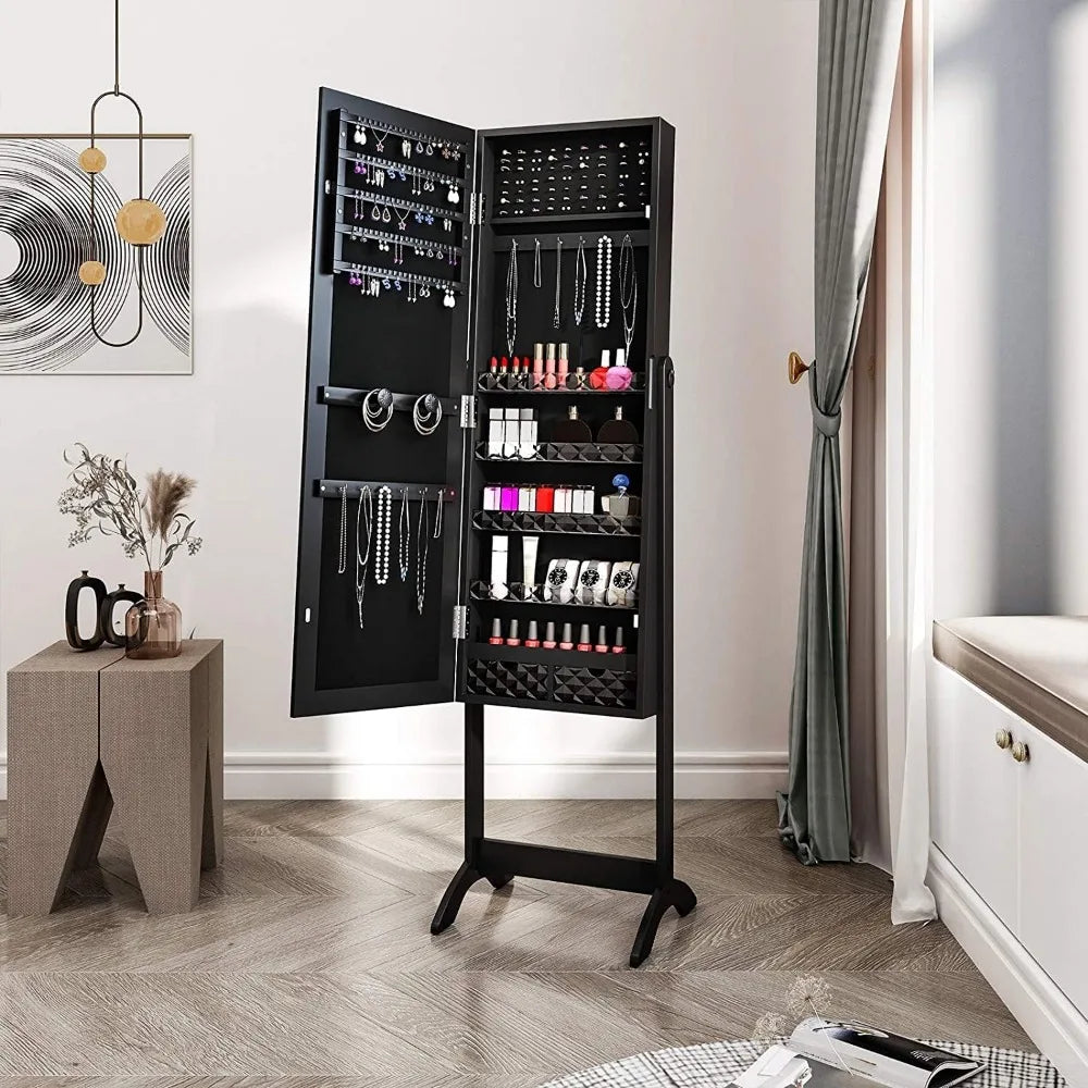 Adjustable Mirror Jewelry Cabinet