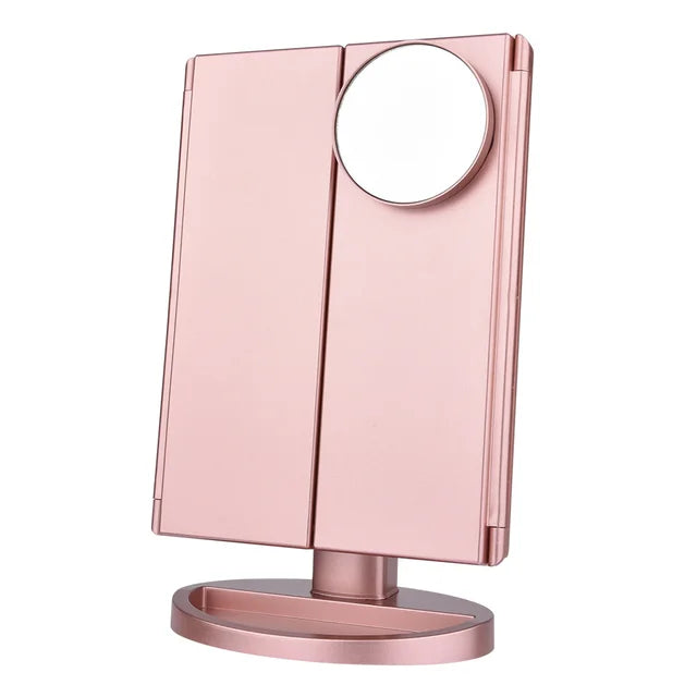 Folding LED Vanity Mirror