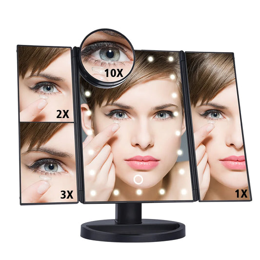 Folding LED Vanity Mirror