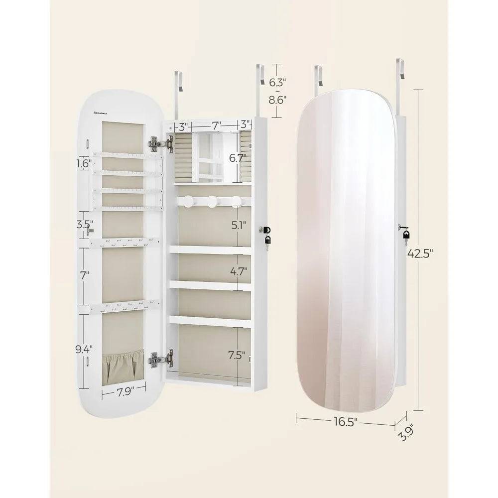 LED Jewelry Storage Mirror