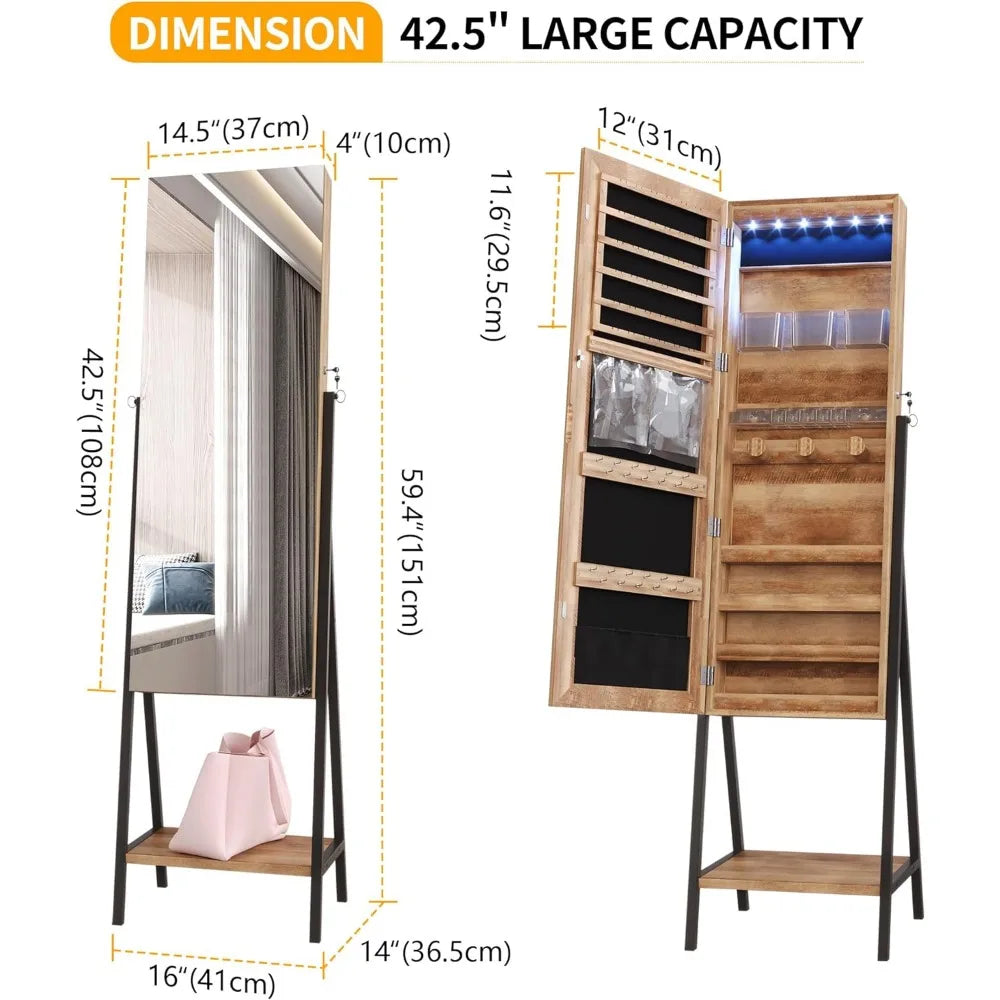 Lockable Jewelry Mirror Cabinet