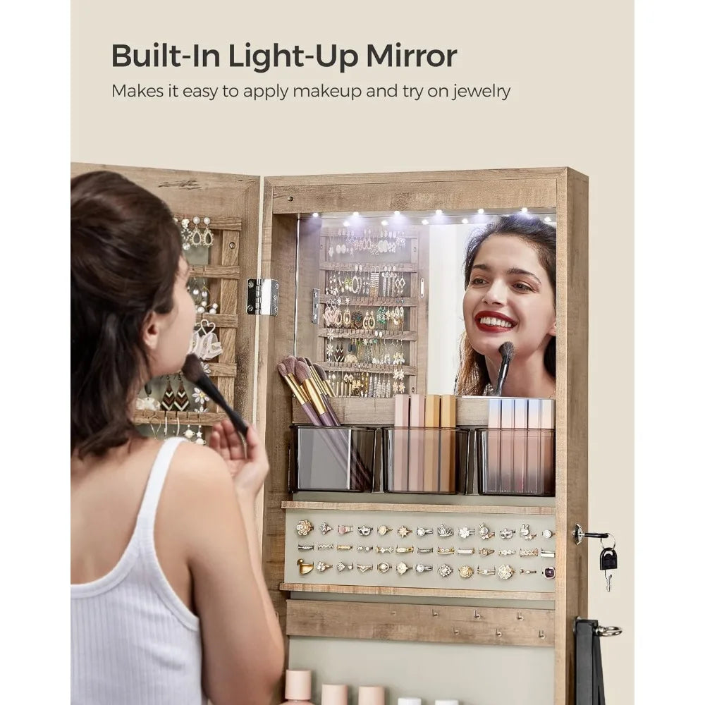 Over Door Jewelry Organizer Mirror