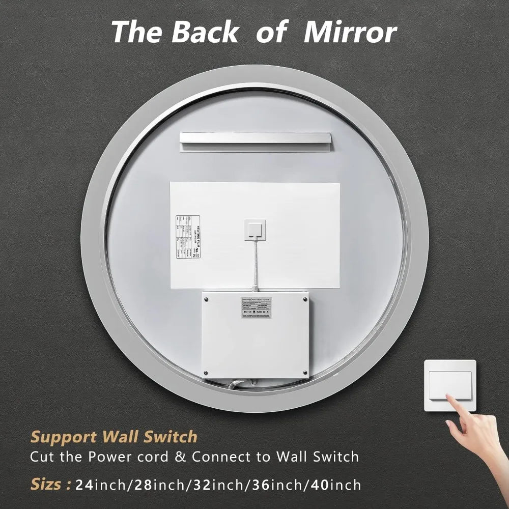 Wall-Mounted LED Mirror