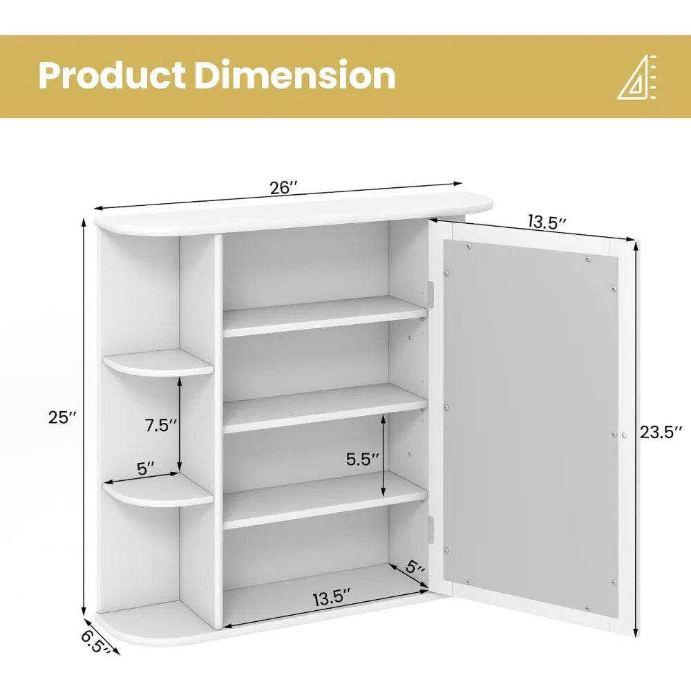 Lockable Jewelry Mirror Cabinet